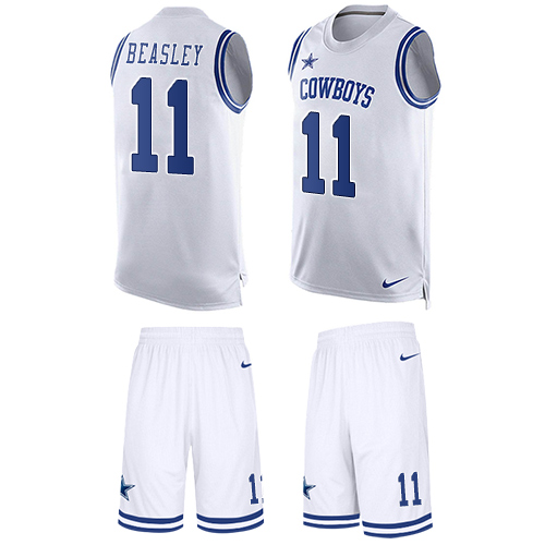 Nike Cowboys #11 Cole Beasley White Men's Stitched NFL Limited Tank Top Suit Jersey - Click Image to Close